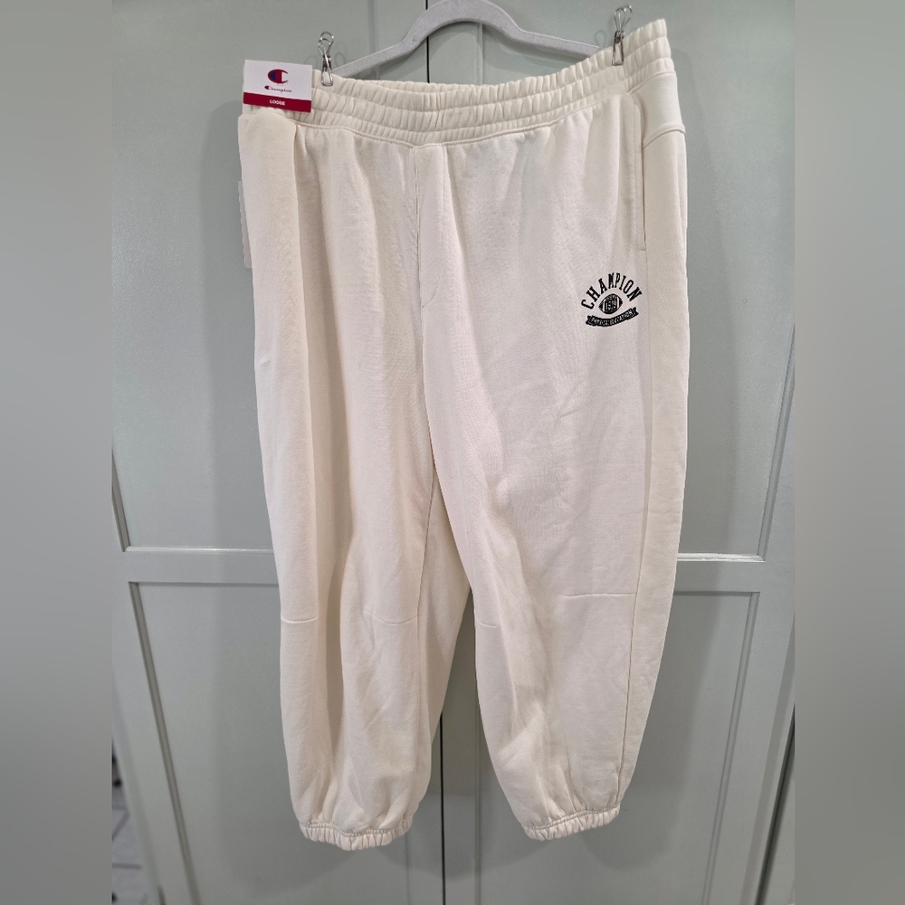 Champion Loose Chopped Baggy Y2K Style Sweatpants NWT Cream Size 2XL